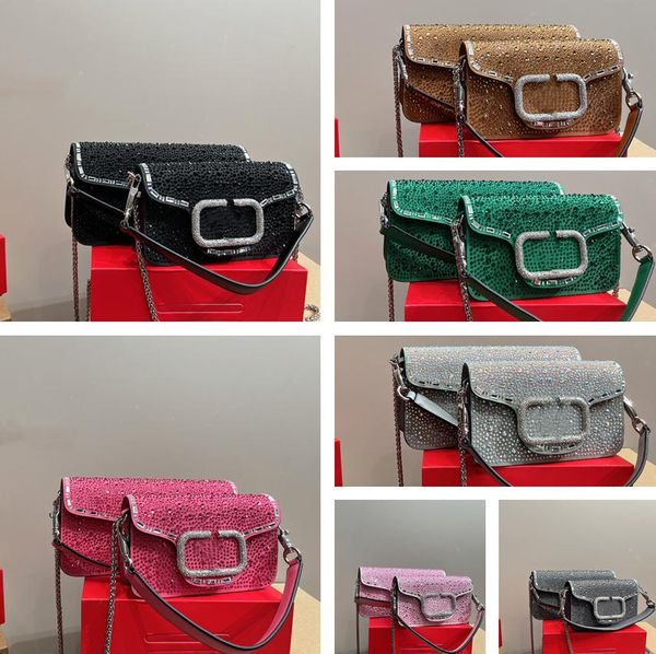 

mini loco crystal shoulder bag with diamond logo handbag v-shaped buckle flap women bag interior sheepskin original design new fashion desig