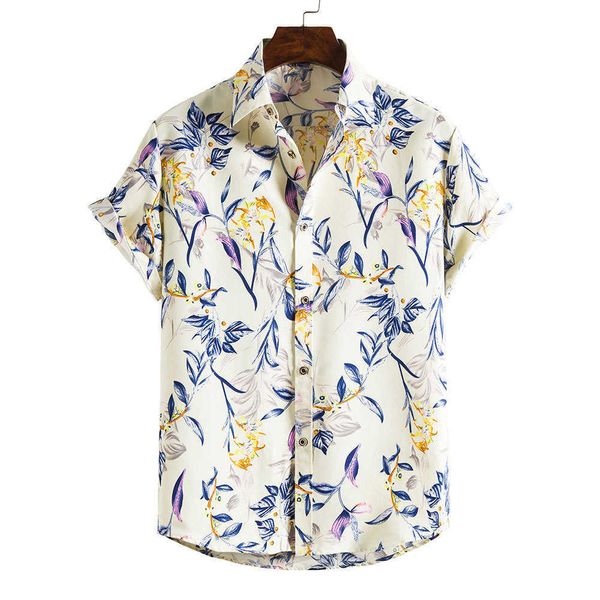 

summer fast delivery resort spring summer shirts men's printed beach shirt hawaiian short sleeve mens hawaiian shirt hx, White;black