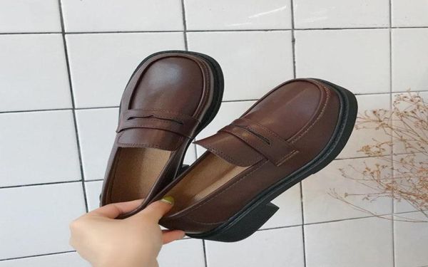 

dress shoes japanese high school student girly girl lolita cospaly jk uniform pu leather loafers casual3650873, Black