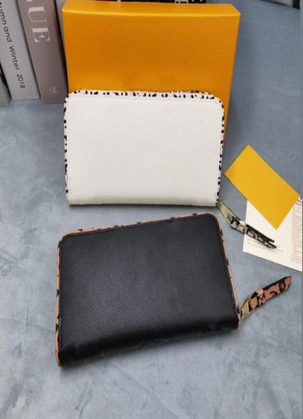 

wallet women long tassel zipper leopard grain purse card holder zipper pocket inside coated inner leather 2colors with box3051217, Red;black