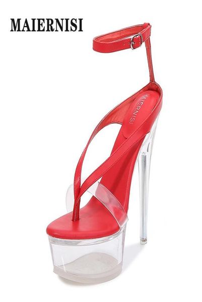 

sandals stripper heels red party shoes for women stiletto heel transparent female clear high platform flip flops9799165, Black