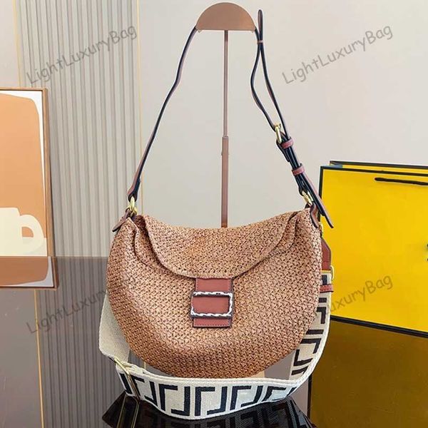 

designer f straw bags summer raffia woven bag fashion shoulder crossbody tote women luxury brand handbags classic female shopping purses 230