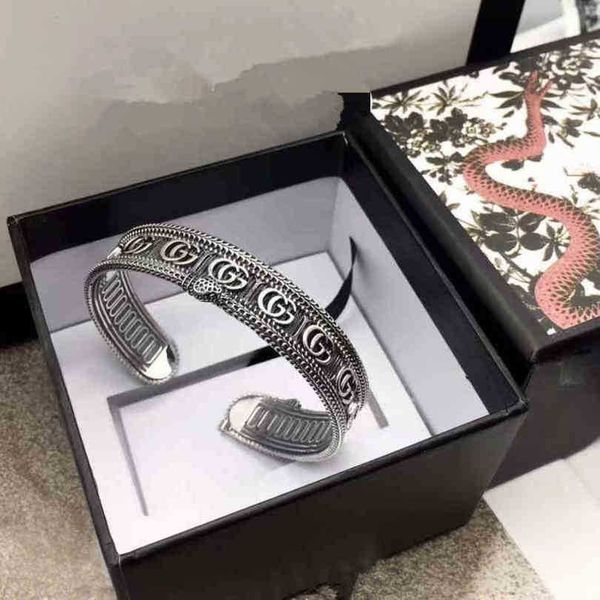 

new 2023 designer jewelry bracelet necklace ring striped stereo rattlesnake open gear edging men's women's braceletnew jewellery, Black