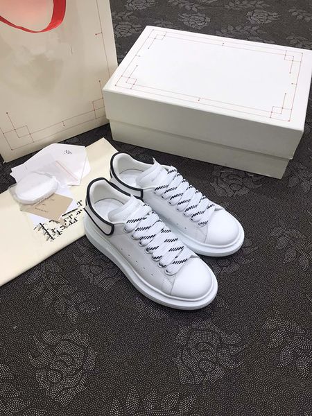 

designer men womens sneaker casual shoes leather sneakers stripes white shoe flat 0602, Black