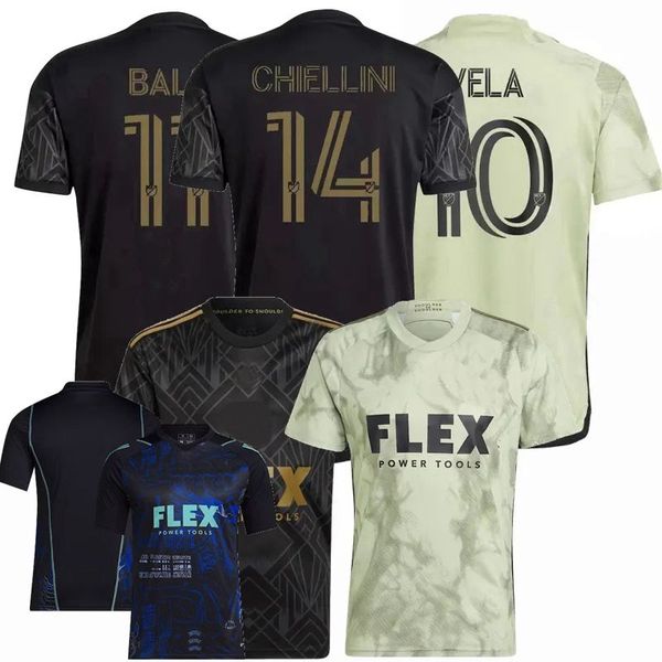 

los angeles fc bale soccer jerseys 2023 2024 cifuentes biuk chiellini vela d.bouanga acosta opoku 22 23 24 player fans version football men, Black;yellow