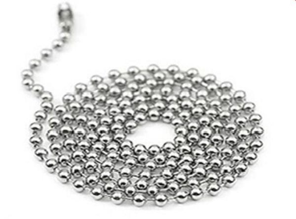 

24mm 50cn 55cm 60cm 70cm stainless steel bead ball chains necklaces basic round bead chains 4 size choice 20quot22quot24quot5129664, Silver