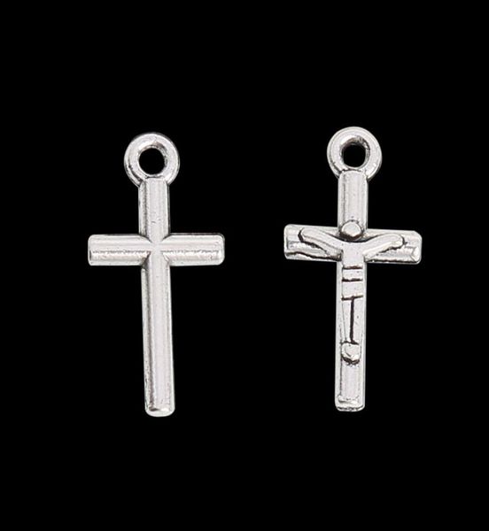 

antique silver plated cross charms alloy religious jesus pendant charms for wire bangle 917mm drop aac13046975768, Bronze;silver