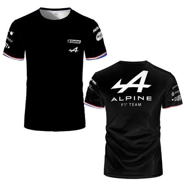 

2023 summer men's short sleeve t shirt t-shirts f1 racing team new series alpine formula one alonso 3d print street apparel fashion cre, White;black