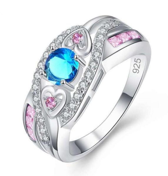 

engagement wedding band ring for women gorgeous large bling crystal female big queen promise love rings fashion bridal jewelry2665449, Silver