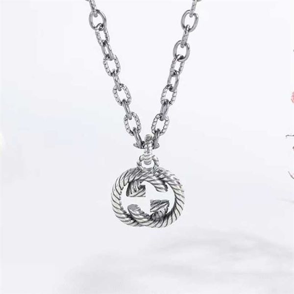 

new 2023 designer jewelry bracelet necklace ring ancient twin lovers twist sweater chain, Silver