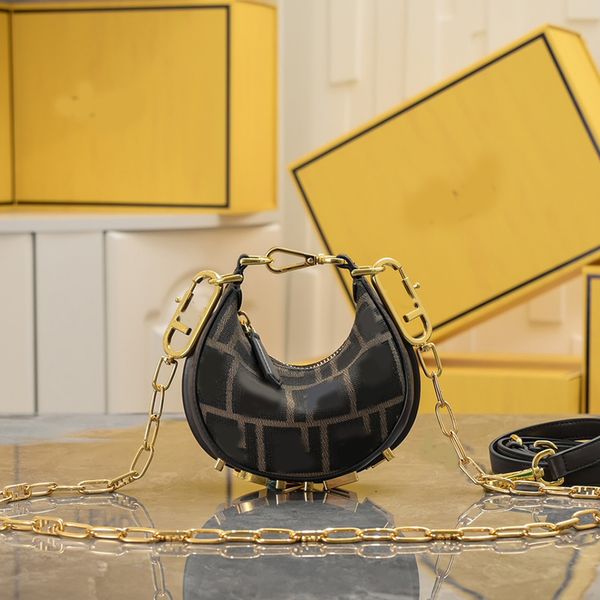 

chain tote bag mni crossbody bag luxurys handbags purse saddle sling bag half moon wallet purse women designer bottom metallic f letters pou