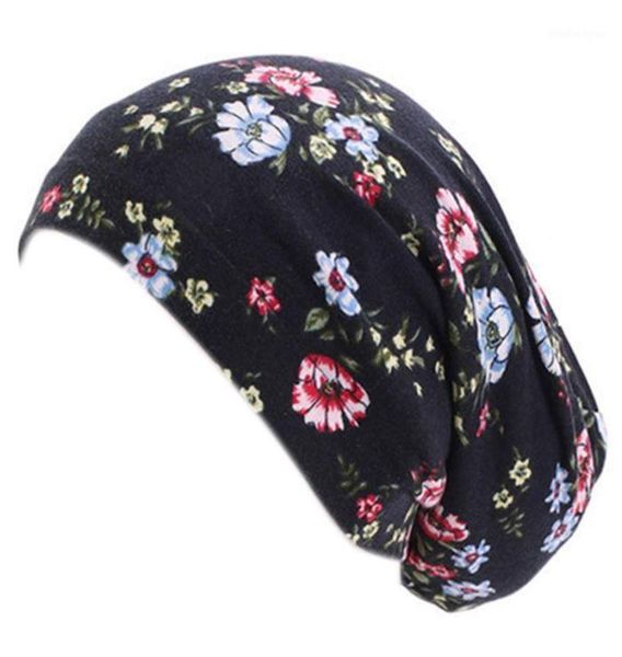 

women satin lined sleep cap hair loss chemo elastic wide band slouchy beanie hat 83xf17988198, Blue;gray