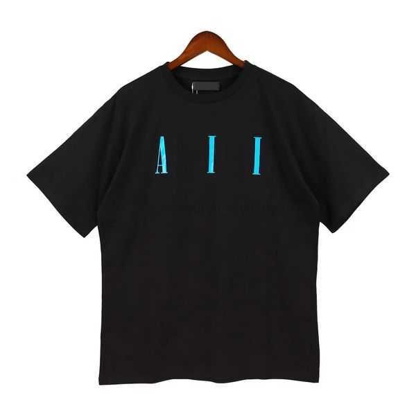 

23ss summer mens amr tshirts men short sleeve shirt embroidery colorful splash ink graffiti alphabet slogan print high street tshirt 11skj0, White;black