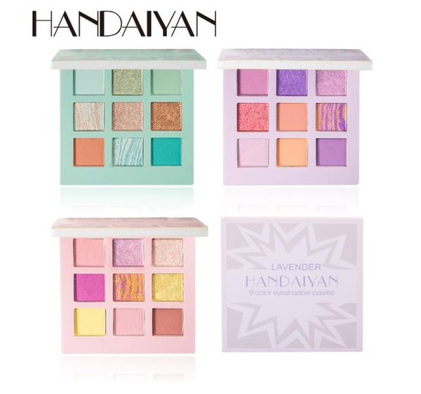 

handaiyan blue eye makeup 9 color matte pearlescent shimmer matt brighten easy to wear mashed potato makeup nine palace eyeshadow 6470927