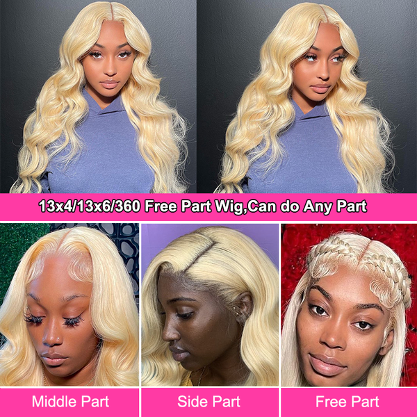 

360 full lace wig human hair pre plucked 613 hd lace frontal wig 13x6 remy brazilian hd transparent blonde lace wigs for women, Black;brown