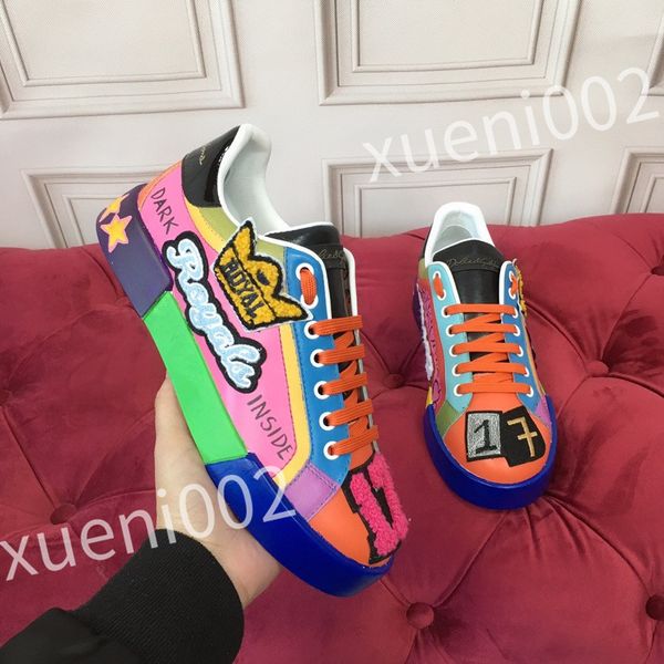 

2023 new designer men causal shoes fashion woman leather lace up platform sole sneakers white black mens women's