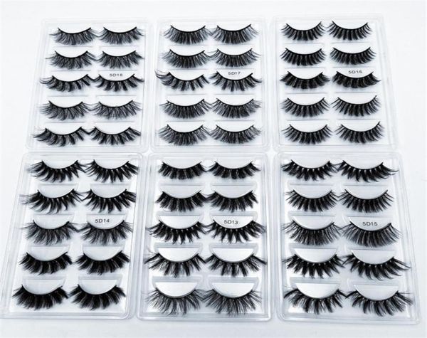 

new 5 pairs faux 3d mink eyelashes handmade false eyelash wispy fluffy long faux mink lashes natural eye makeup christmas gifts5908164