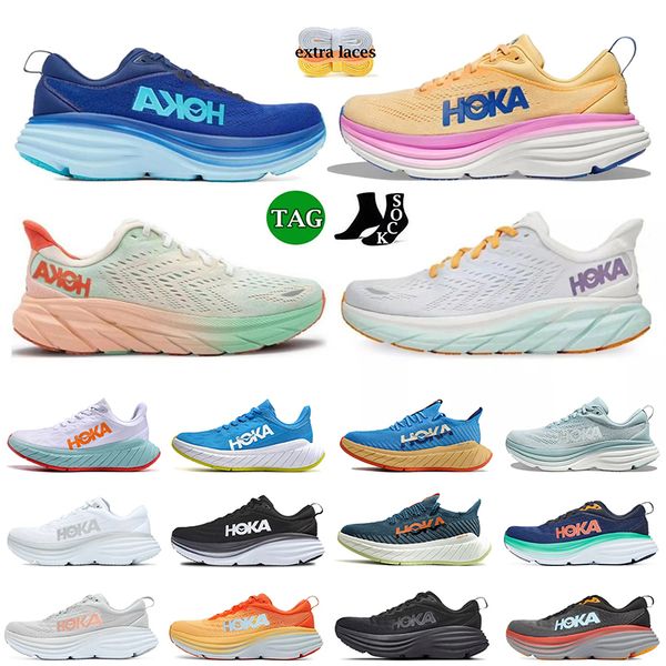 

hoka people bondi 8 running shoes womens hokas clifton 8 pink carbon x 2 3 ice blue black white summer song mist tennis retros walking sneak