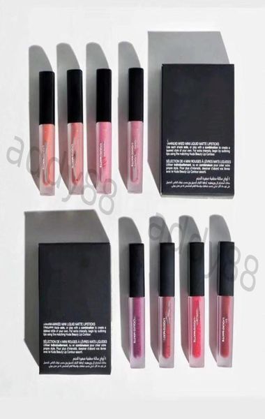 

h liquid matte makeup lipstick set pink nude red brown 4 styles 4pcsset lipsticks matte lip stick kit4117184