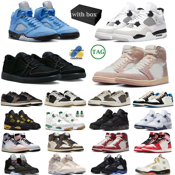 

with box 4s 1s 5s basketball shoes 4 pine green military black cat 5 unc 1 black phantom reverse mocha lost found washed pink men women trai