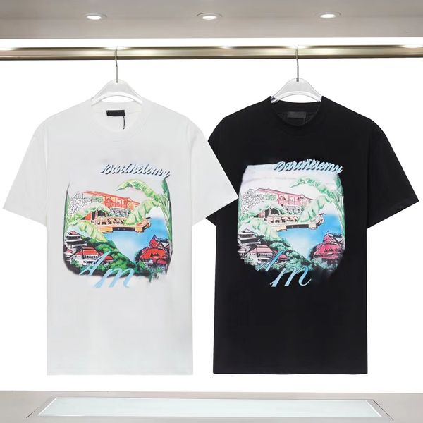 

fashion brand mens t shirt glued letter pattern short sleeve leisure loose womens t-shirt high street couple clothing top, Black;brown