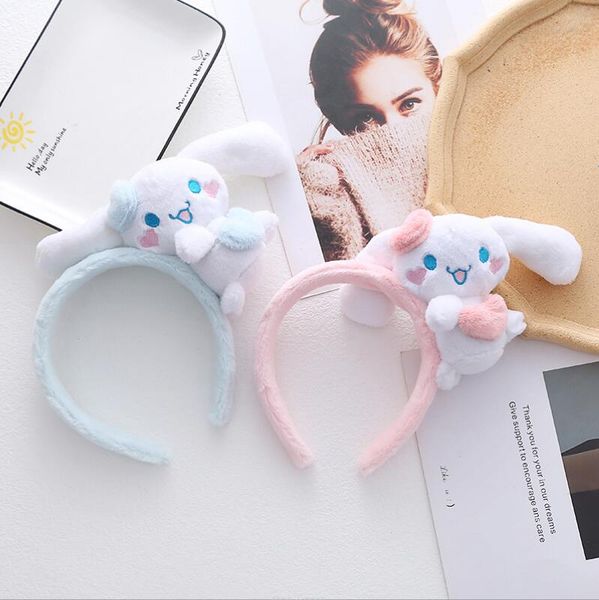 

ins kawaii cinnamoroll plush hair sticks handmade plush hair accessories washing face girl kids accessories, Slivery;white