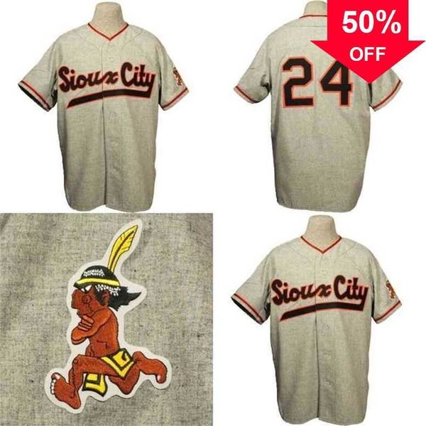 

xflsp glac202 sioux city soos 1951 road jersey custom men women youth baseball jerseys double stitched any number name, Black