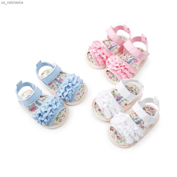 

summer newborn baby girls sandals shoes cute princess flower toddler flat non slip slippers 018m first walkers l230518