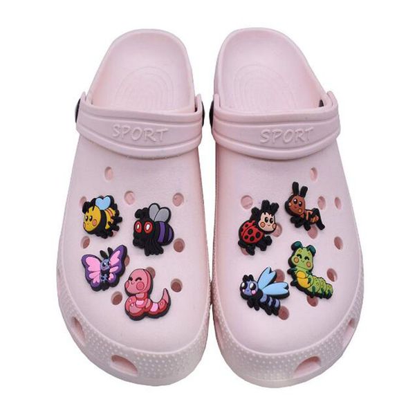 

16 styles cartoon shoe charms accessories diy decoration buckle clog shoe button bracelet wristband charms gift, White;pink