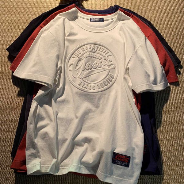 

made embossed custom t shirts heavy basic tee shirt coton solide print supplier man round neck t shirt for men tpj, White;black