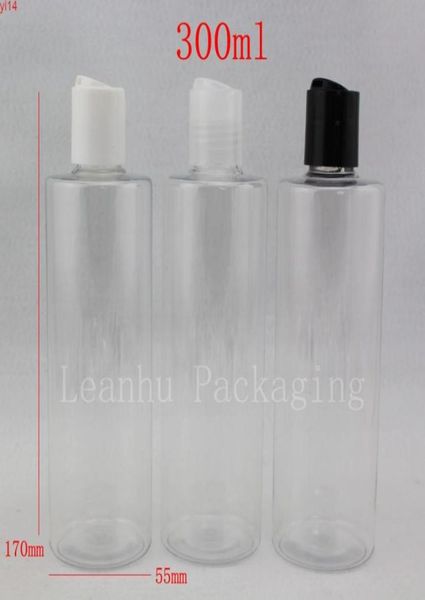 

300ml x 20 disc screw cap cosmetics bottle plastic container clear empty liquid soap shampoo bottles 10 oz transparent bottlehi9751419