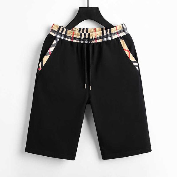 

8a original b urberry shorts and pants online shop men's summer casual sports cotton shorts fashionable plaid running breathable sweat, White;black