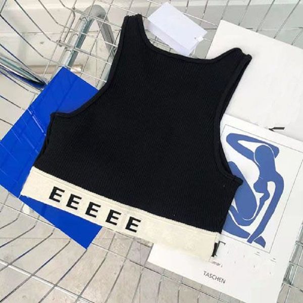 

2023 womens designers knit vest sweaters t shirts designer striped letter sleeveless knits fashion style ladies pullover, White