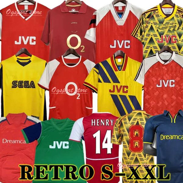 

highbury home football shirt soccer jerseys vintage pires henry reyes 02 03 retro 05 06 98 99 bergkamp 94 95 adams persie 96 97 galla, Black;yellow