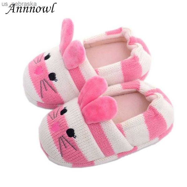 

children winter girl slippers indoor home shoes little kids knitted baby boy nonslip cartoon bunny puppy plush warming footwear l230518