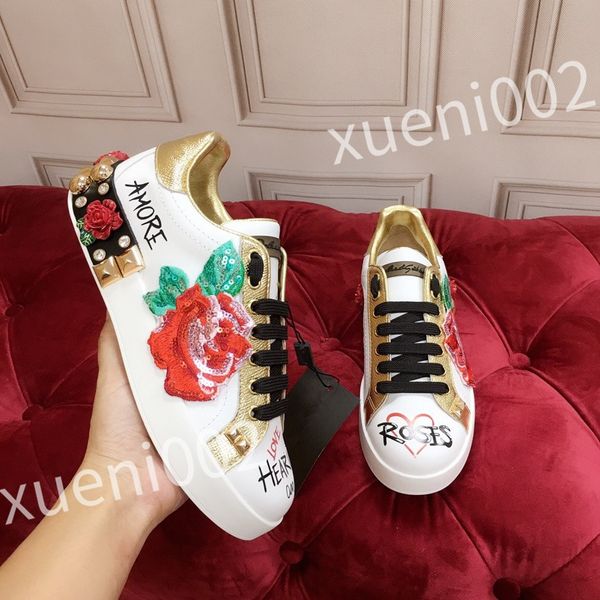 

2023 luxury designer men causal shoes fashion woman leather lace up platform sole sneakers white black mens womens