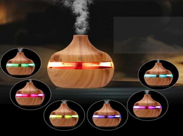 

electric humidifier aroma essential oil diffuser ultrasonic wood grain air humidifier usb mini mist maker led light for home offic4182109