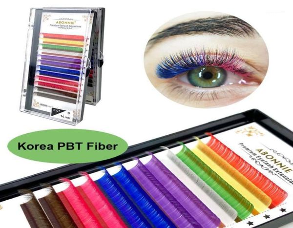 

false eyelashes abonnie colored eyelash extension indiavidual pbt mink lashes tray single all size cilios4529460