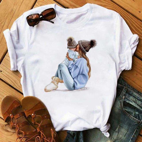 

cartoon maycaur women super mom tshirts summer graphic print lady black t shirt womens short sleeves female tee tshirts n, White