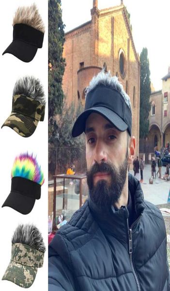 

ball caps men adjustable wig baseball hat with spiked fake hair women casual concise sunshade sun visor capball4167056, Blue;gray