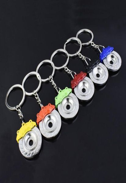 

metal keychain creative brake disc wheel key chain pendant car modification discs keyring accessories small gift3342563, Silver