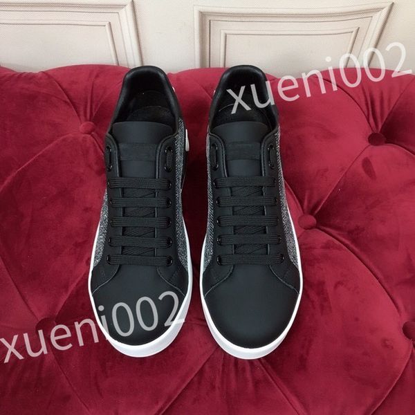 

2023 new luxury designer sneakers men and women casual shoes fashion white genuine leather flat sports skate shoes, Black