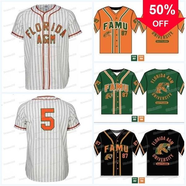 

xflsp glamitness famu florida a&m university baseball jersey rattlers jerseys men women youth baseball jerseys any name and number double st, Black