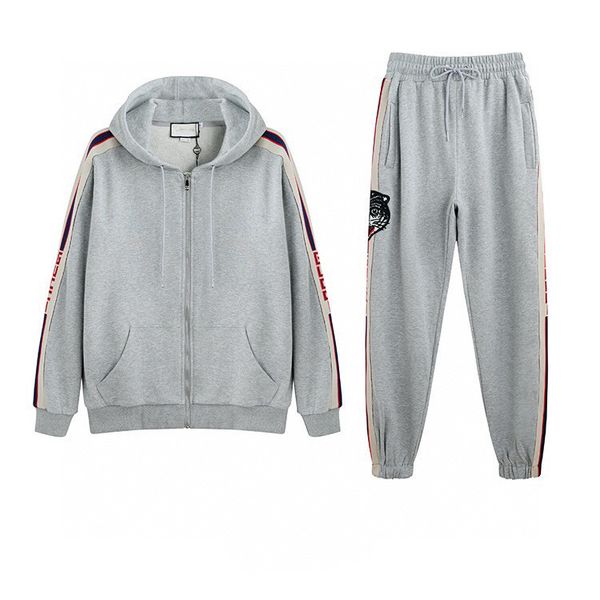 

men's tracksuit luxury 2 piece set casual hoodies sweatshirt sweatpants suit teens sports print jogging s-3xl clothing printed sportswe, Gray