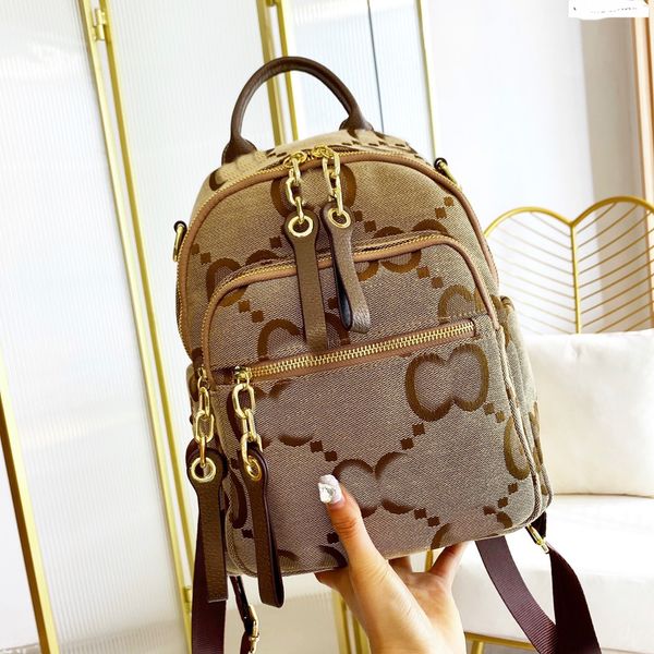 

backpack style bag designer brand bag chains totes canvas luxury handbag fashion shoulder bag women letter purse phone wallet zipper patchwo