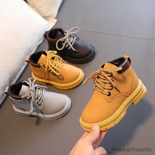 

sneakers classic black gray yellow style kids shoes boys handsome toddlers hiking shoes girls child platform boots, Black;red
