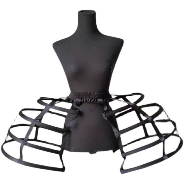 

dresses women's crinoline bustle cage pannier hoop skirt back/white petticoat skirt victorian vintage underskirt, White;black