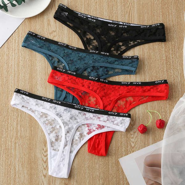 

briefs panties european thong fashion hollow out panties low waist seamless sports t pants lace briefs female transparent underpants j2305, Red;black