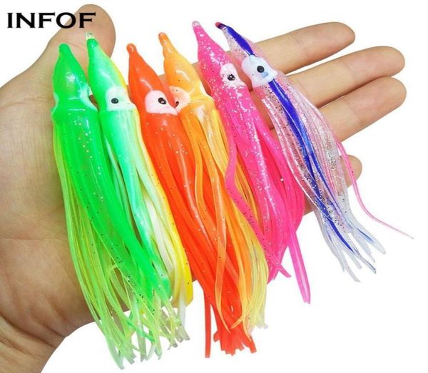 

100pcs rubber squid skirts 5cm 9cm 11cm ocs soft fishing lures tuna sailfish baits mix colors 2011042823183