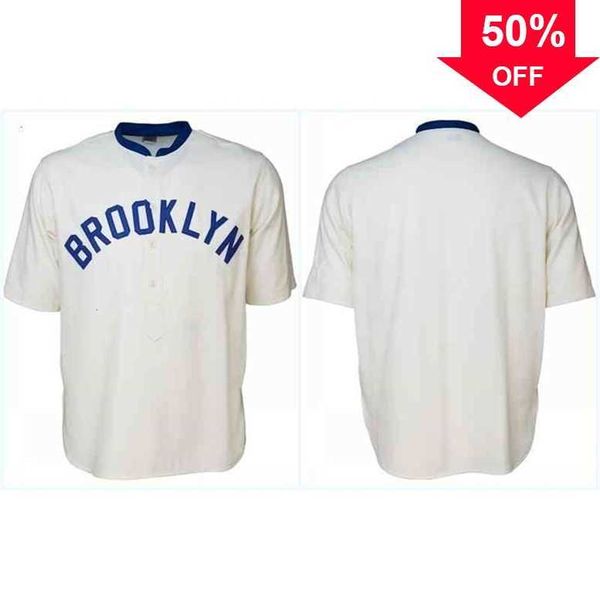 

xflsp glaa3740 brooklyn tip- 1914 home jersey any player or number stitch sewn all stitched baseball jerseys, Black